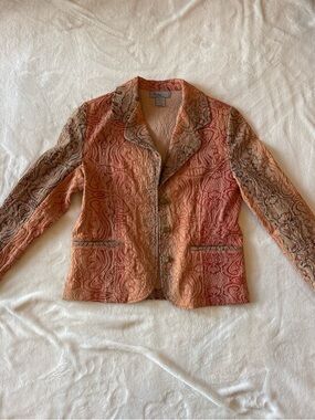 Paisley Quilted Blazer in Burnt Orange by Pendley